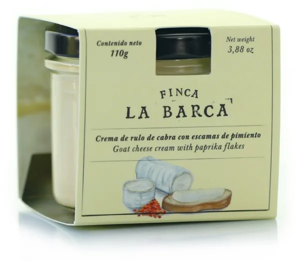 Crema de Queso Rulo de Cabra con Escamas de Pimiento Ahumado de Finca La Barca